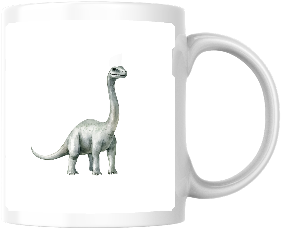 Brachiosaurus Dinosaur Mug | Watercolor Long-Neck Dino Coffee Mug | Kids Dino Lover Gift
