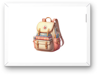 Thumbnail for School Backpack Wall Art | Cute Books And Apple Print | Back To School Classroom Gift