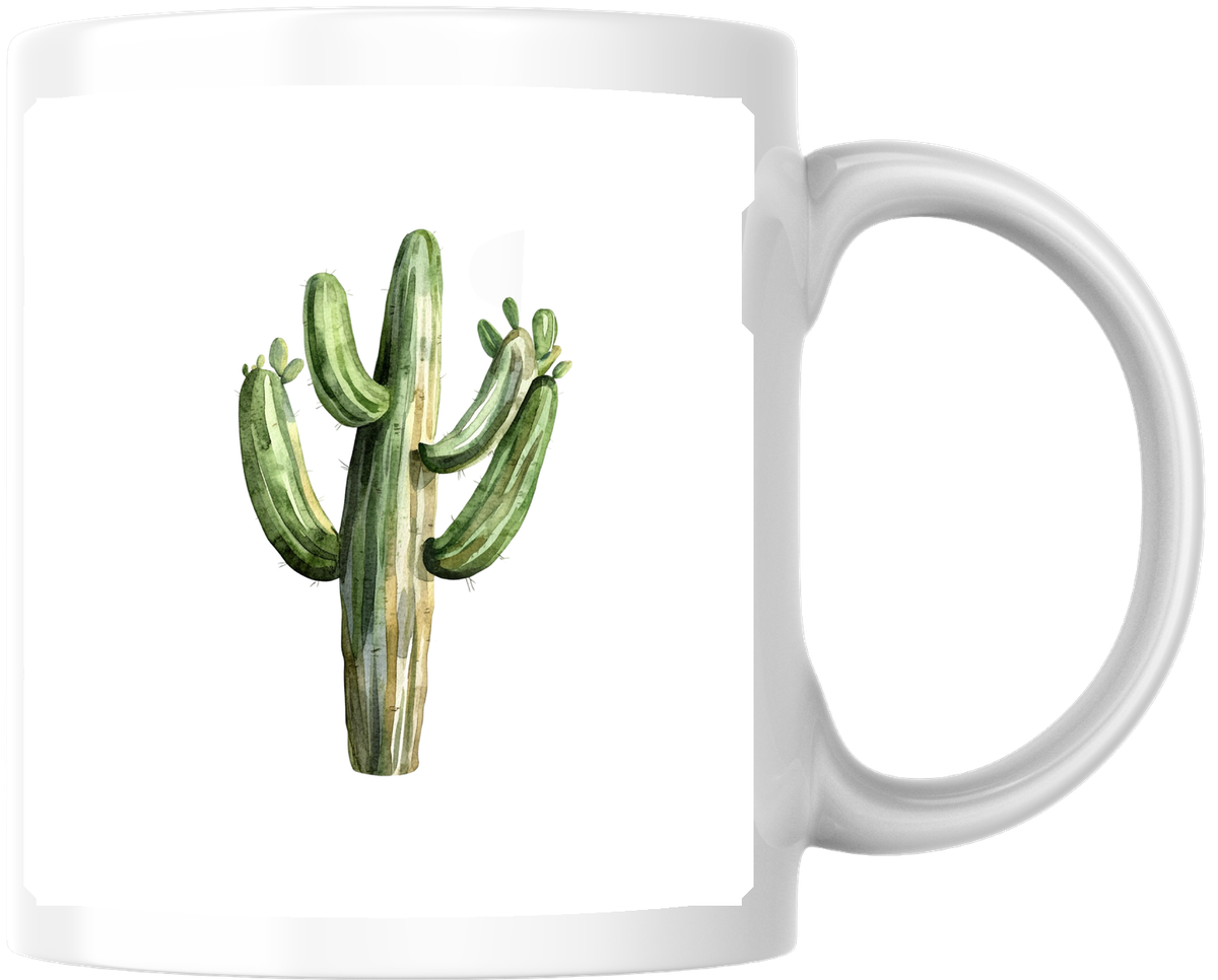 Saguaro Cactus Mug | Watercolor Desert Plant Coffee Mug | Southwest Plant Lover Gift