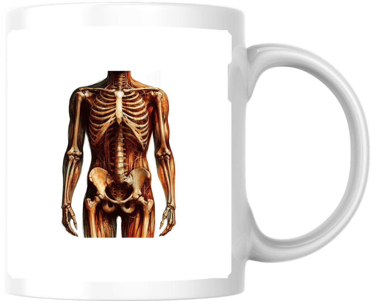 Human Skeleton Anatomy Mug | Realistic Bones Coffee Mug | Medical Student Science Gift
