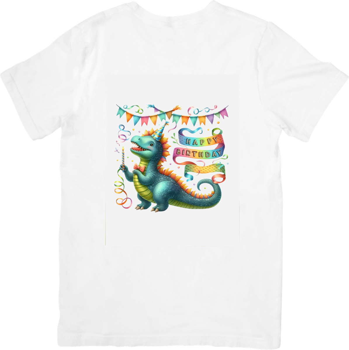 Birthday Dinosaur T-Shirt | Colorful Happy Birthday Dragon Graphic Tee | Party Kids Gift