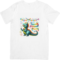 Thumbnail for Birthday Dinosaur T-Shirt | Colorful Happy Birthday Dragon Graphic Tee | Party Kids Gift