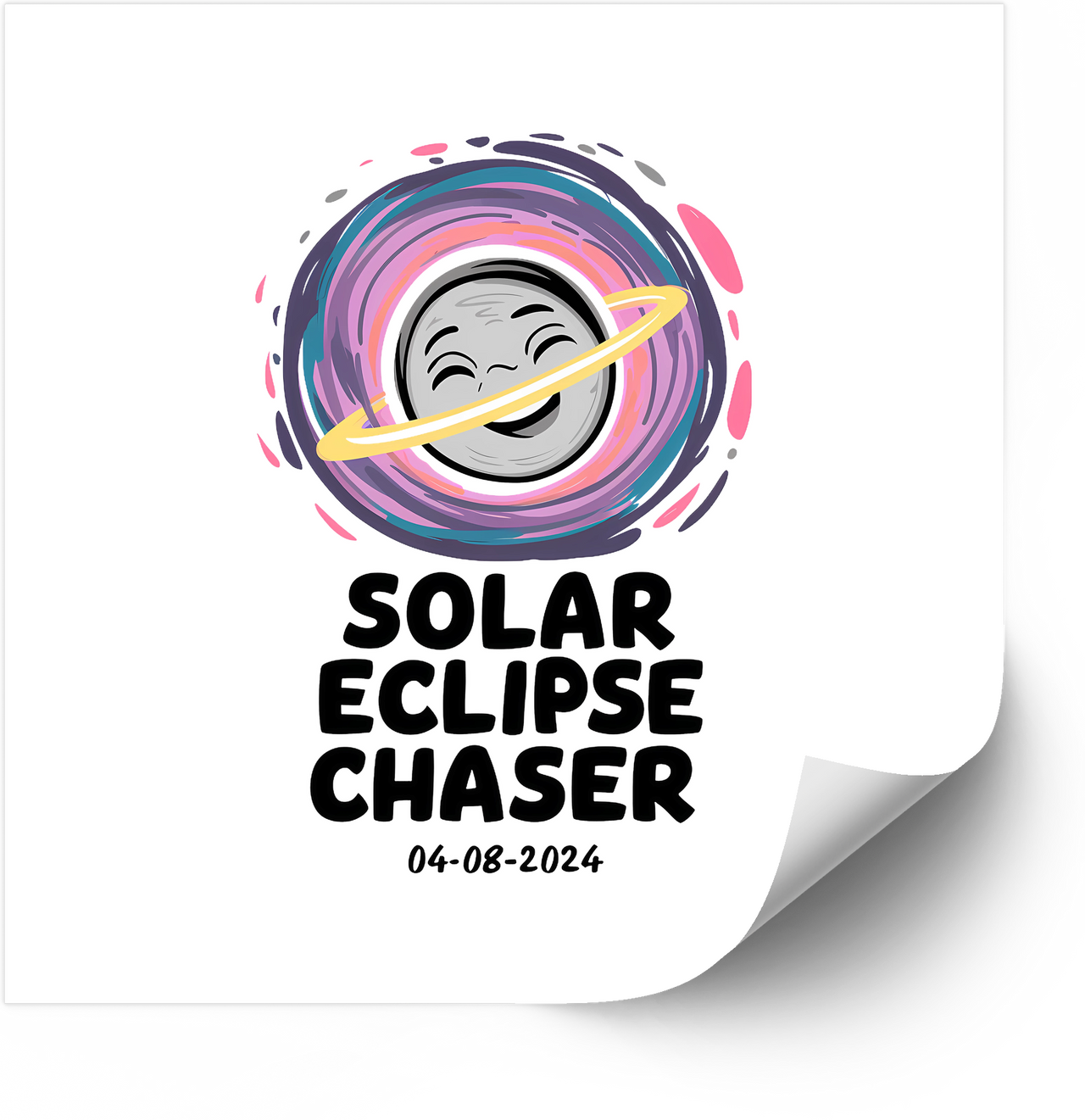 God Spoke Light Into Darkness Eclipse Sticker | Kawaii Faith Celestial Event Vinyl Decal