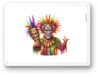 Thumbnail for Tribal Carnival Masks Wall Art | Colorful Festival Feather Print | Cultural Decor Gift