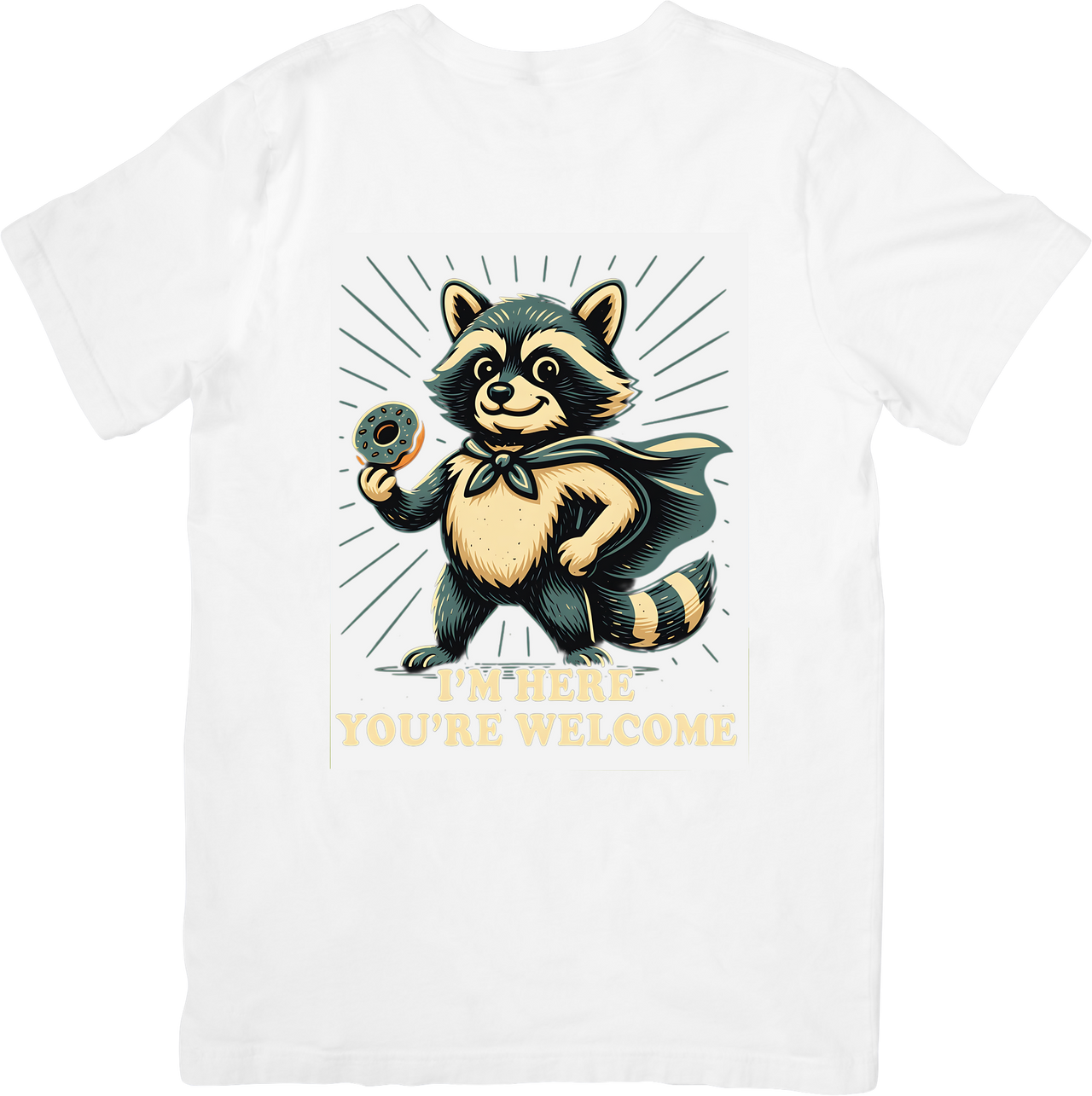 Raccoon Superhero T-Shirt | Bold Patriotic Funny Retro Animal Graphic Tee | Hero Humor Gift