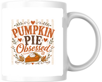 Thumbnail for Pumpkin Pie Obsessed Mug | Cozy Fall Typography Coffee Mug | Autumn Lover Gift