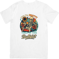 Thumbnail for Pretty Tired of This Skeleton T-Shirt | Bold Patriotic Retro Funny Graphic Tee | Freedom Humor Gift