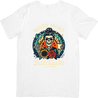 Thumbnail for Weird Moms Build Character Skeleton T-Shirt | Funny Floral Mom Graphic Tee | Mom Gift