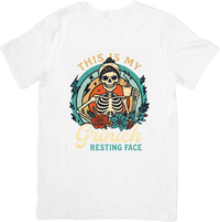 Thumbnail for This Is My Grinch Resting Face Skeleton T-Shirt | Funny Christmas Floral Graphic Tee