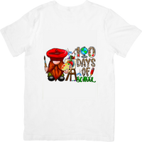 Thumbnail for 100 Days of School Gnome T-Shirt | Bold Patriotic Art Teacher Graphic Tee | School Pride Gift