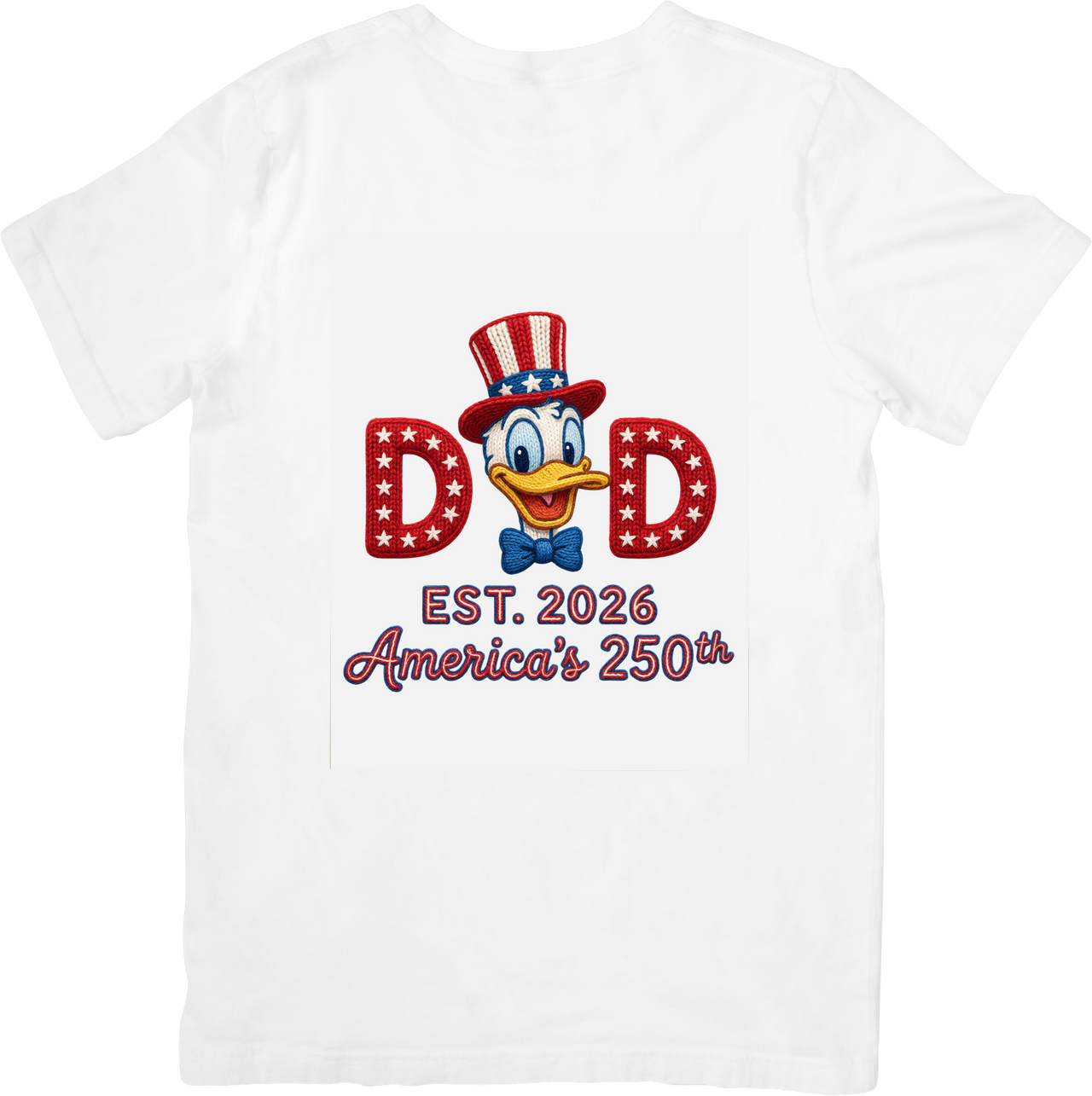 Dad Est 2026 Uncle Sam Duck T-Shirt | Patriotic 4th of July New Dad Graphic Tee
