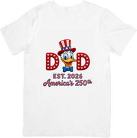 Thumbnail for Dad Est 2026 Uncle Sam Duck T-Shirt | Patriotic 4th of July New Dad Graphic Tee