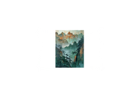 Thumbnail for Misty Mountain Forest Throw Pillow | Asian Ink Landscape Decorative Pillow | Zen Home Gift