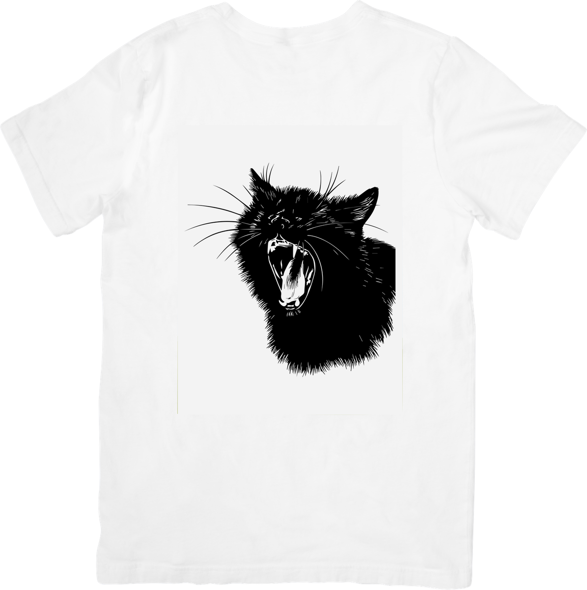 Roaring Black Cat T-Shirt | Fierce Hissing Feline Graphic Tee | Edgy Cat Lover Gift