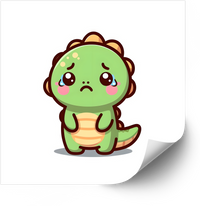 Thumbnail for Sad Baby Dinosaur Sticker | Bold Patriotic Kawaii Dino Vinyl Decal | USA Pride Decal