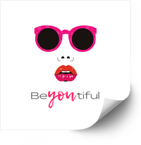 Thumbnail for BeYOUtiful Sunglasses Sticker | Bold Patriotic Empowerment Pink Vinyl Decal | American Confidence Decal