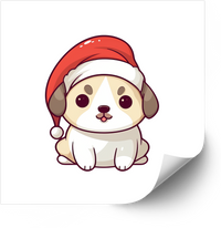Thumbnail for Joy Of Christmas Puppy Sticker | Festive Faith Holiday Dog Vinyl Decal