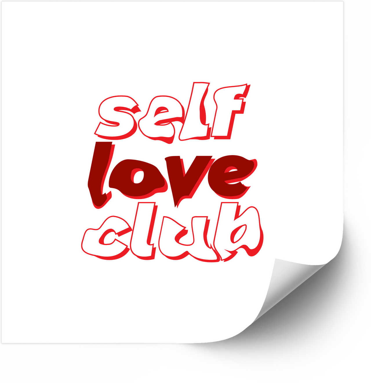Self Love Club Sticker | Bold Patriotic Retro Empowerment Vinyl Decal | American Confidence Decal