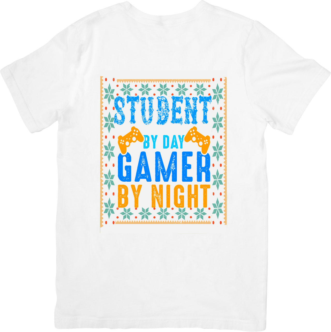 Student By Day Gamer By Night T-Shirt | Bold Patriotic Gaming Graphic Tee | Gamer Gift