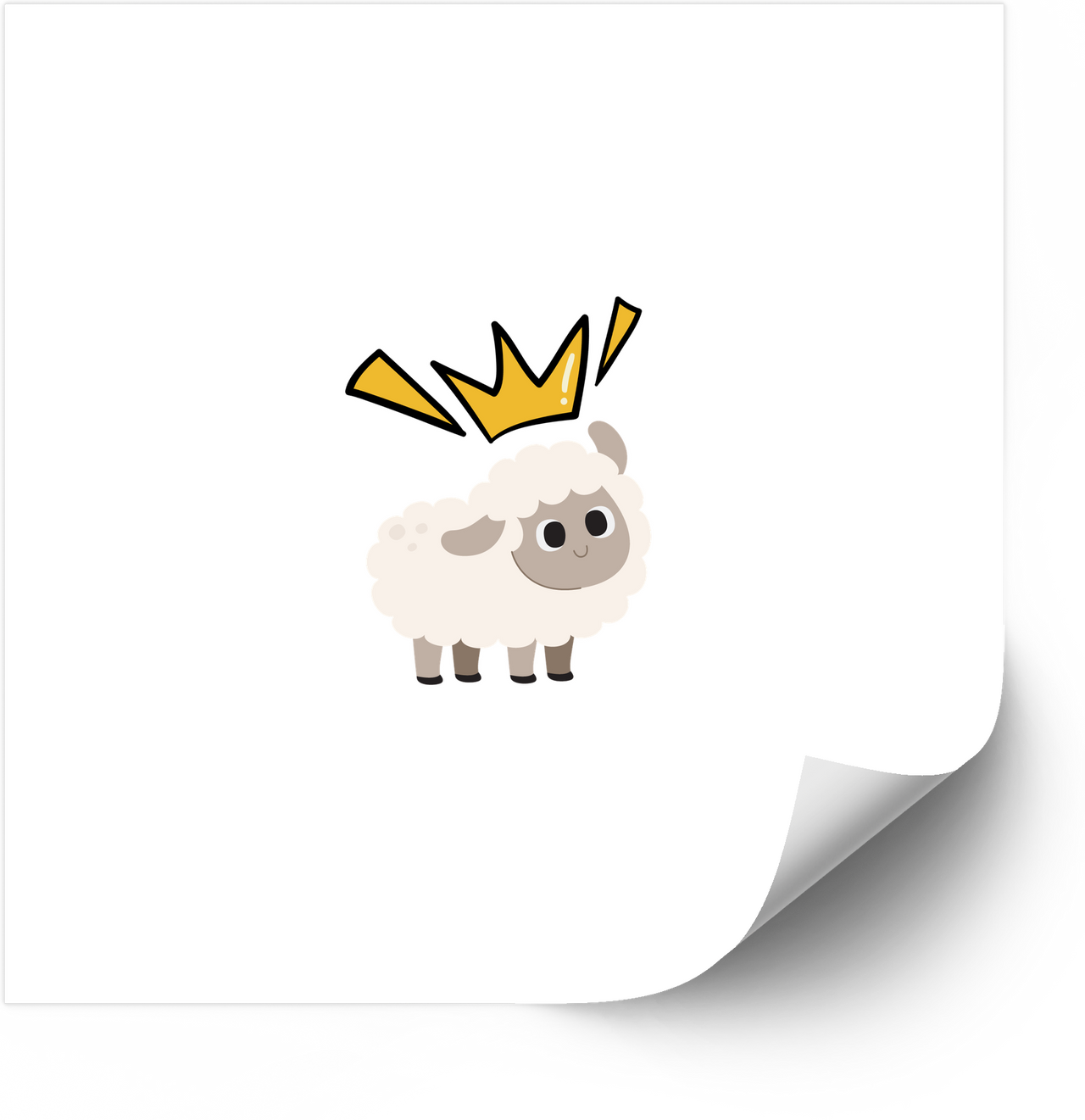 Crowned Sheep Sticker | Bold Patriotic Adorable Royal Lamb Vinyl Decal | American Cute Decal
