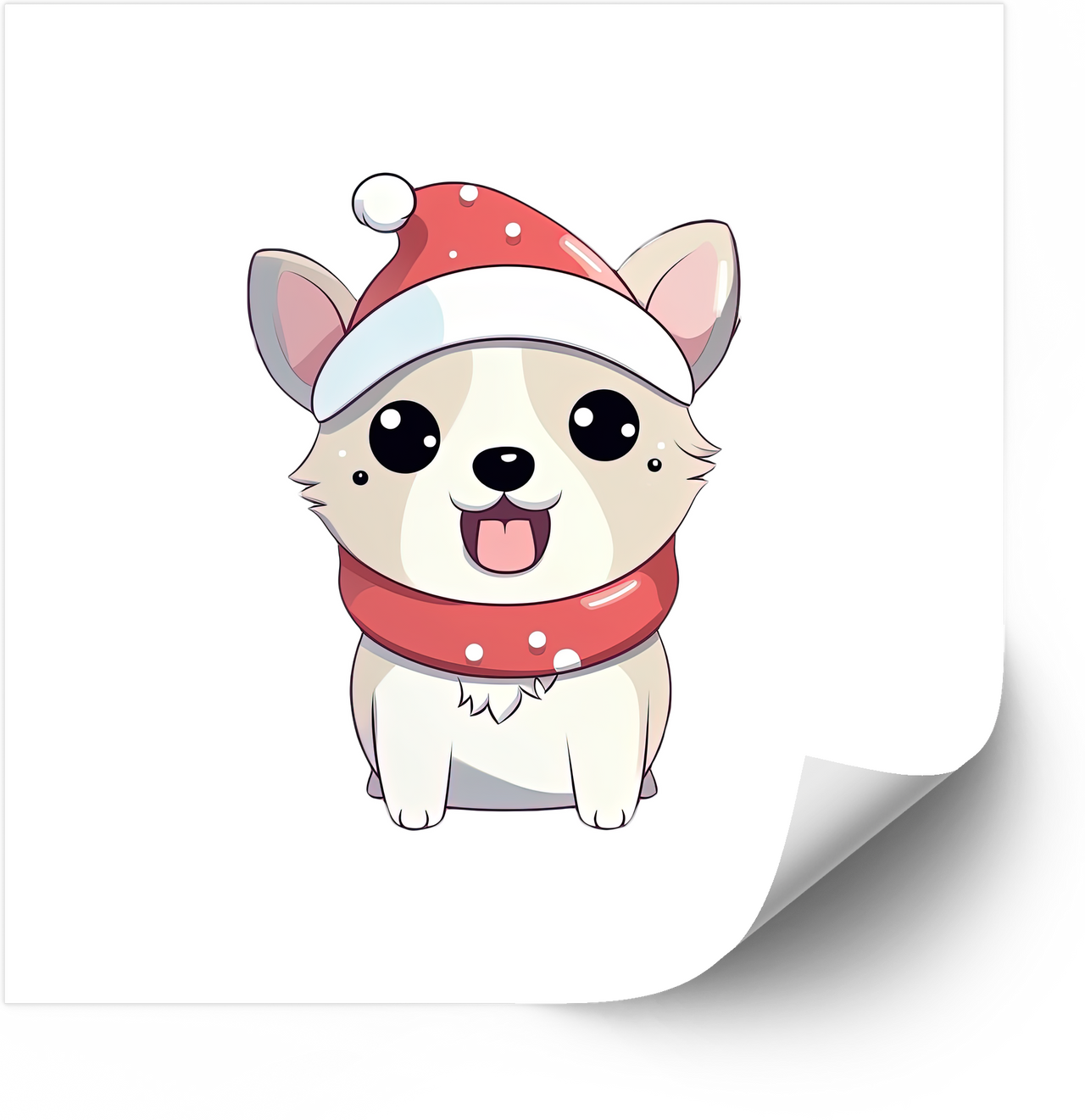 Christmas Corgi Puppy Sticker | Bold Patriotic Kawaii Holiday Dog Vinyl Decal | American Dog Christmas