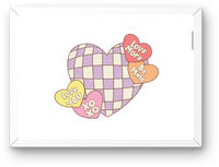 Thumbnail for Retro Checkered Heart Wall Art | Pastel Candy Hearts Valentine Print | Love Romantic Gift