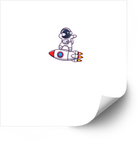 Thumbnail for Cute Astronaut On Rocket Sticker | Kawaii Space Adventure Vinyl Decal