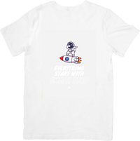 Thumbnail for Everything Starts With A Small Step Astronaut T-Shirt | Motivational Rocket Graphic Tee