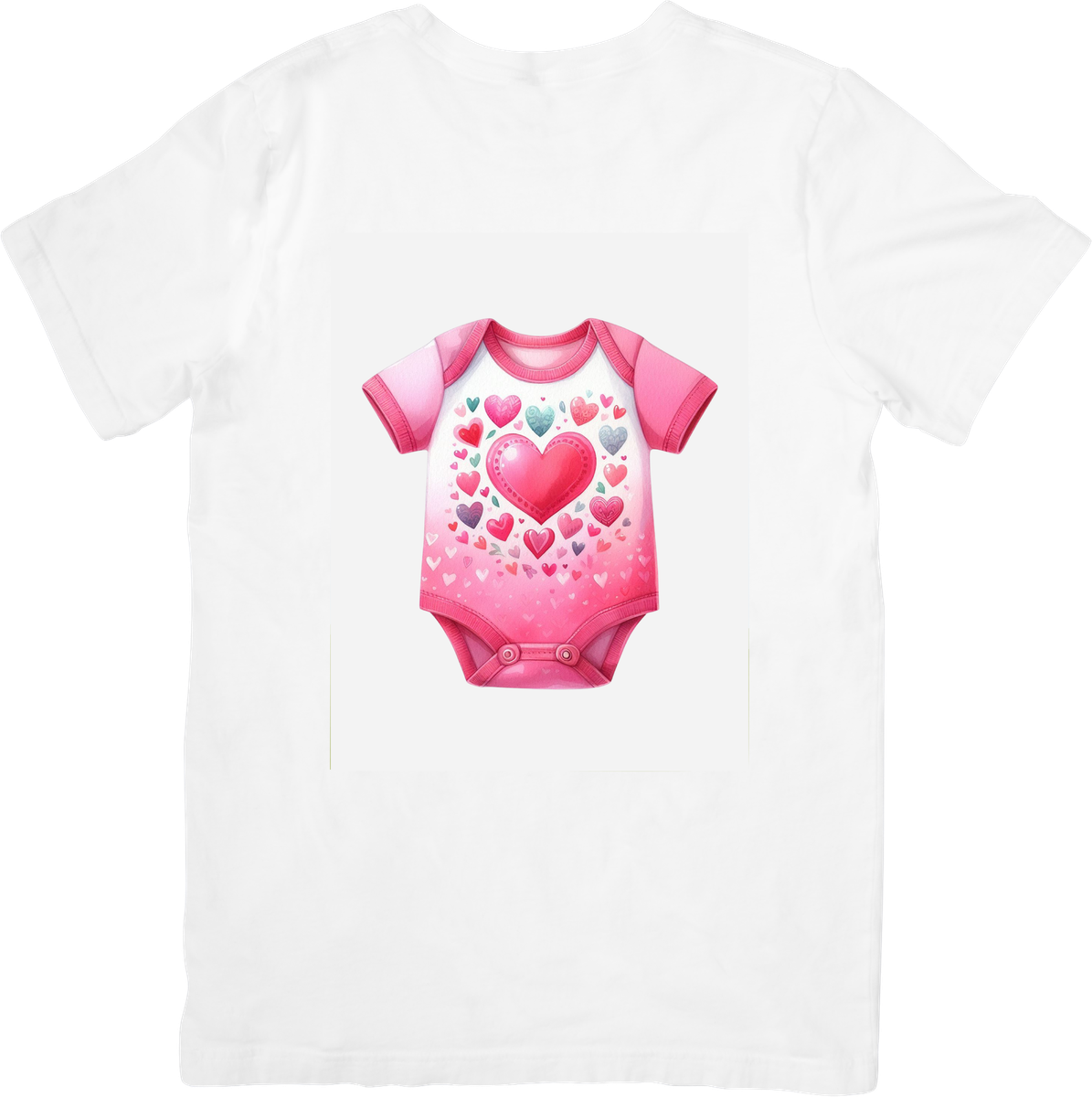 Pink Hearts Baby Bodysuit T-Shirt | Cute Heart Onesie Graphic Tee | Baby Shower Gift