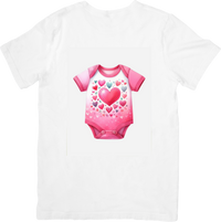 Thumbnail for Pink Hearts Baby Bodysuit T-Shirt | Cute Heart Onesie Graphic Tee | Baby Shower Gift