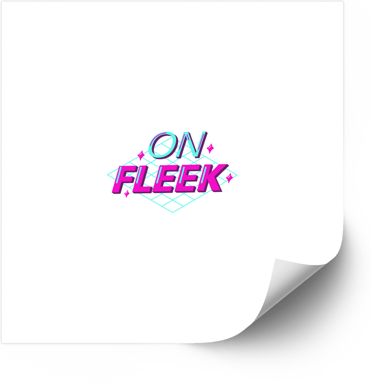On Fleek Y2K Pink Sticker | Retro Aesthetic Slogan Vinyl Decal