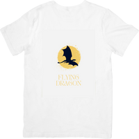 Thumbnail for Flying Dragon Golden Moon T-Shirt | Fantasy Silhouette Graphic Tee | Dragon Lover Gift