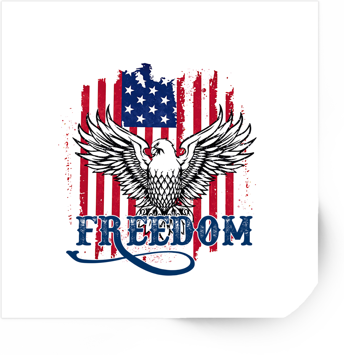 Freedom Eagle Flag Sticker | Patriotic American Eagle Vinyl Decal | 4th Of July USA Gift