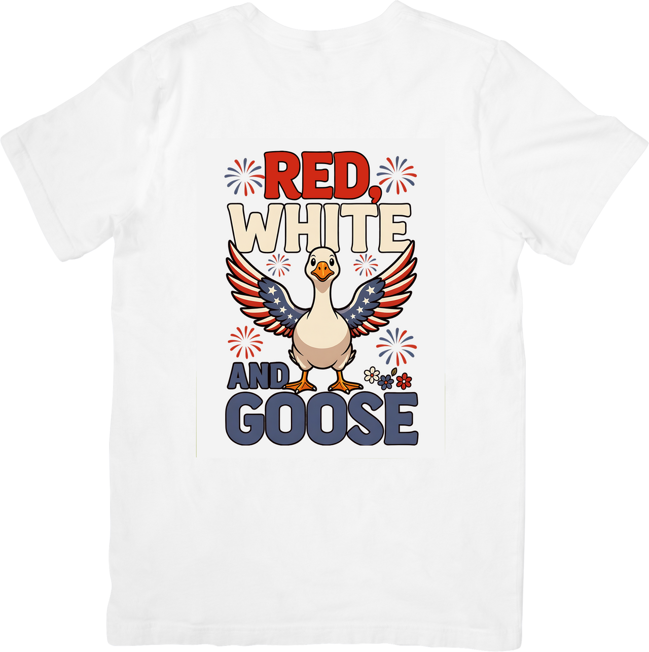 Red White & Goose Patriotic T-Shirt | Funny American Flag Goose Graphic Tee | USA Gift