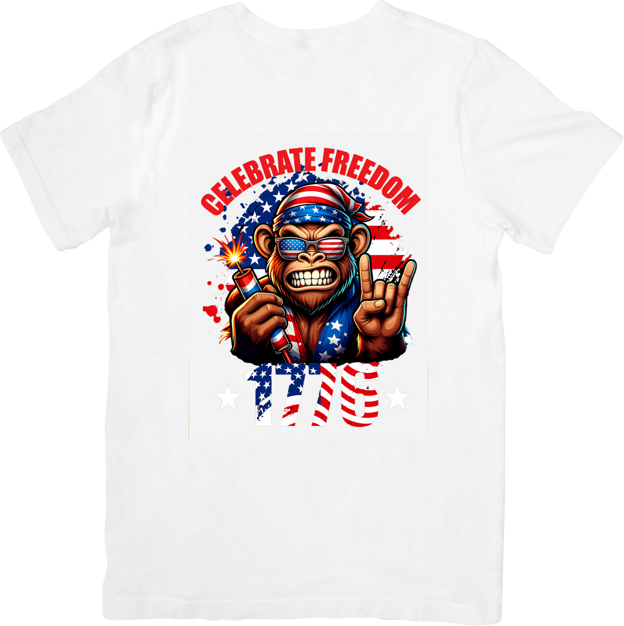 Freedom Gorilla T-Shirt | Bold Patriotic Fourth of July Graphic Tee | USA Pride Gift