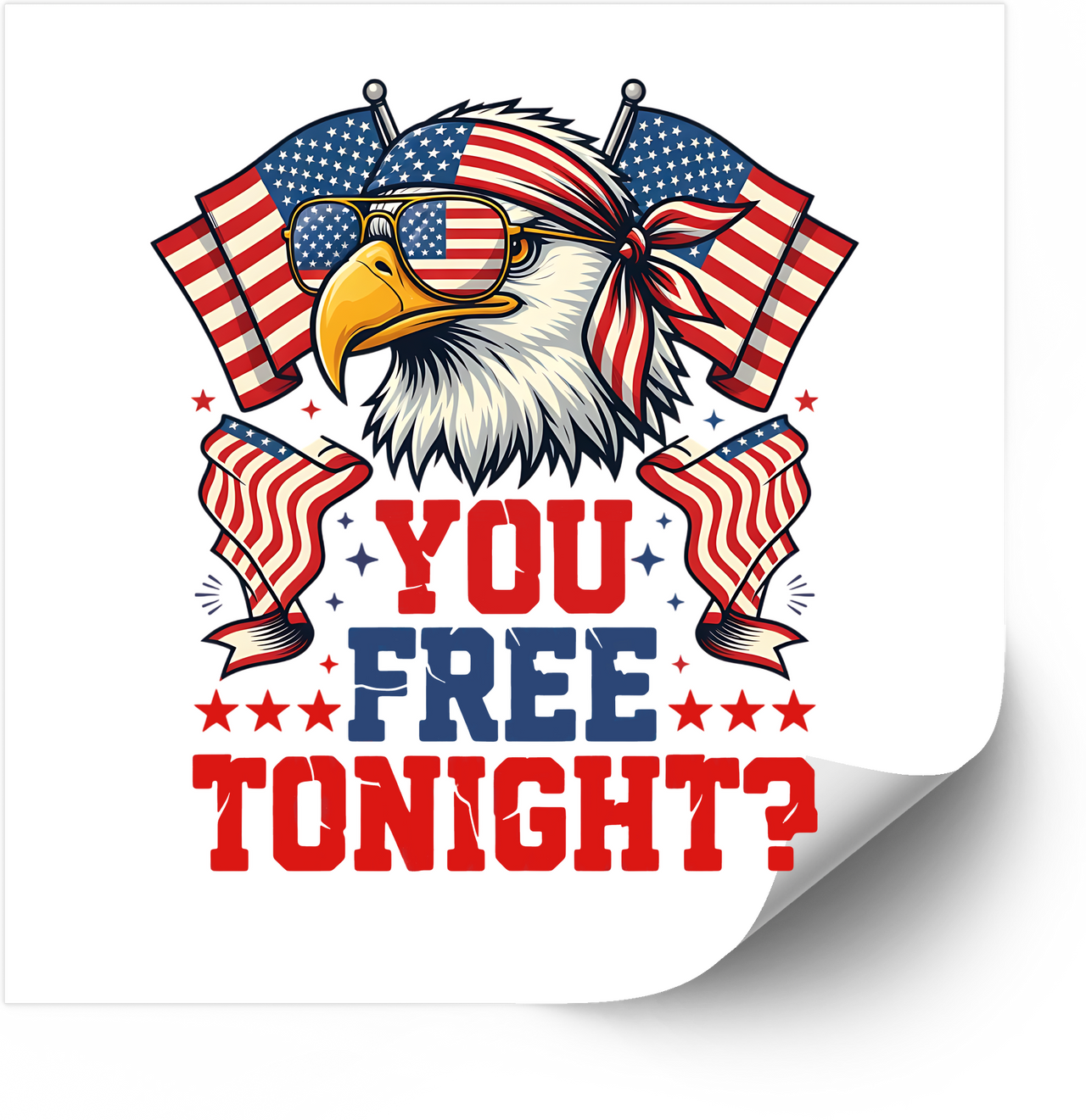 Soar On Wings Like Eagles Sticker | Patriotic Faith Bald Eagle Vinyl Decal