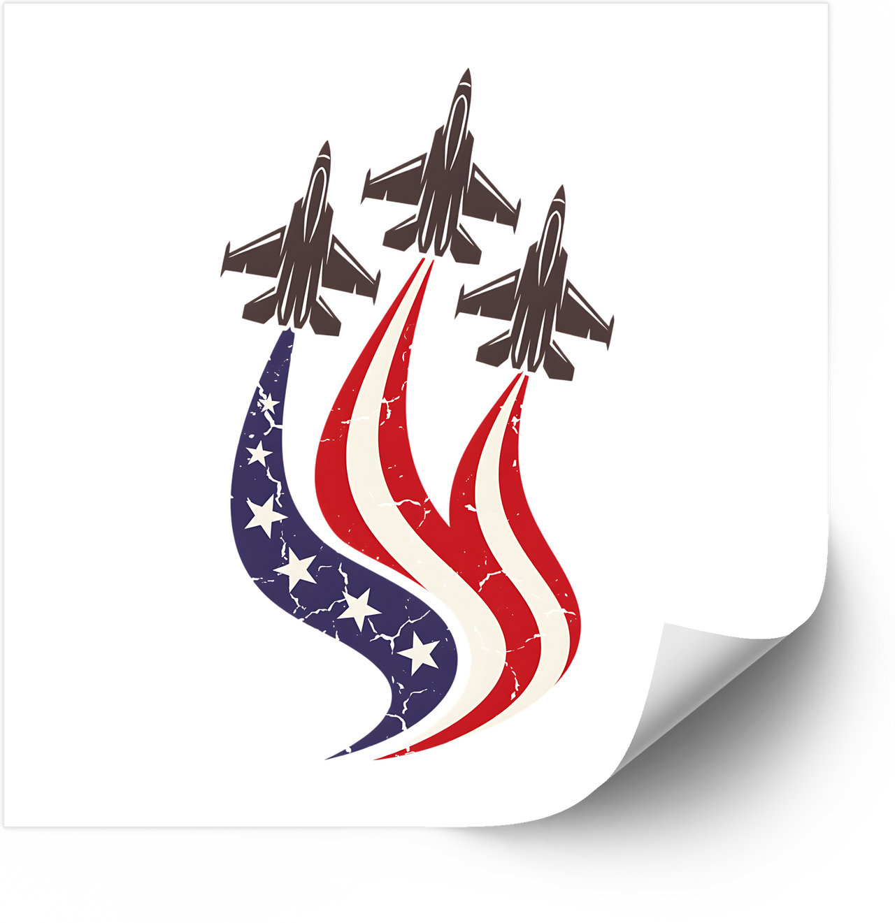 Patriotic Jet Fighters American Flag Sticker | Independence Day Vinyl Decal