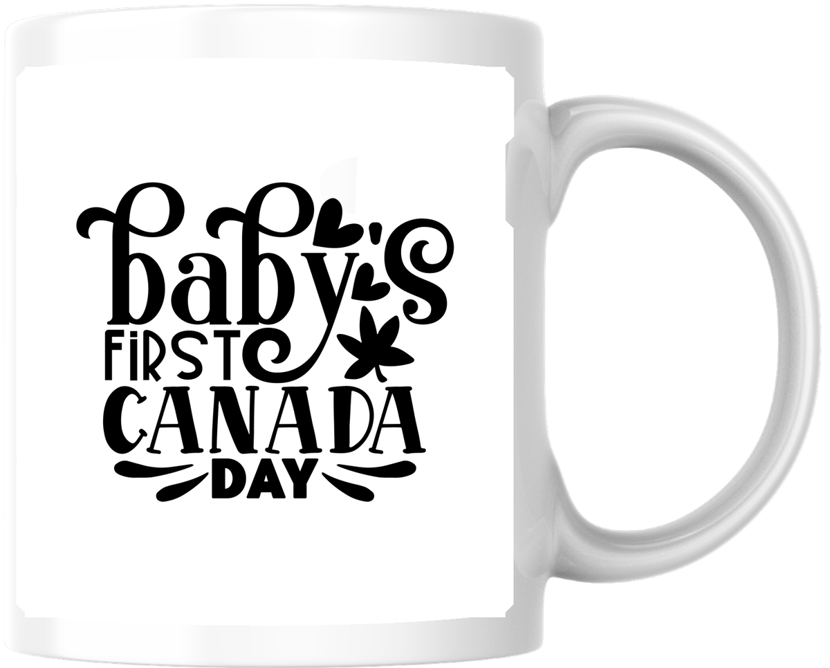 Baby's First Canada Day Mug | Patriotic Maple Leaf Coffee Mug | Newborn Keepsake Gift