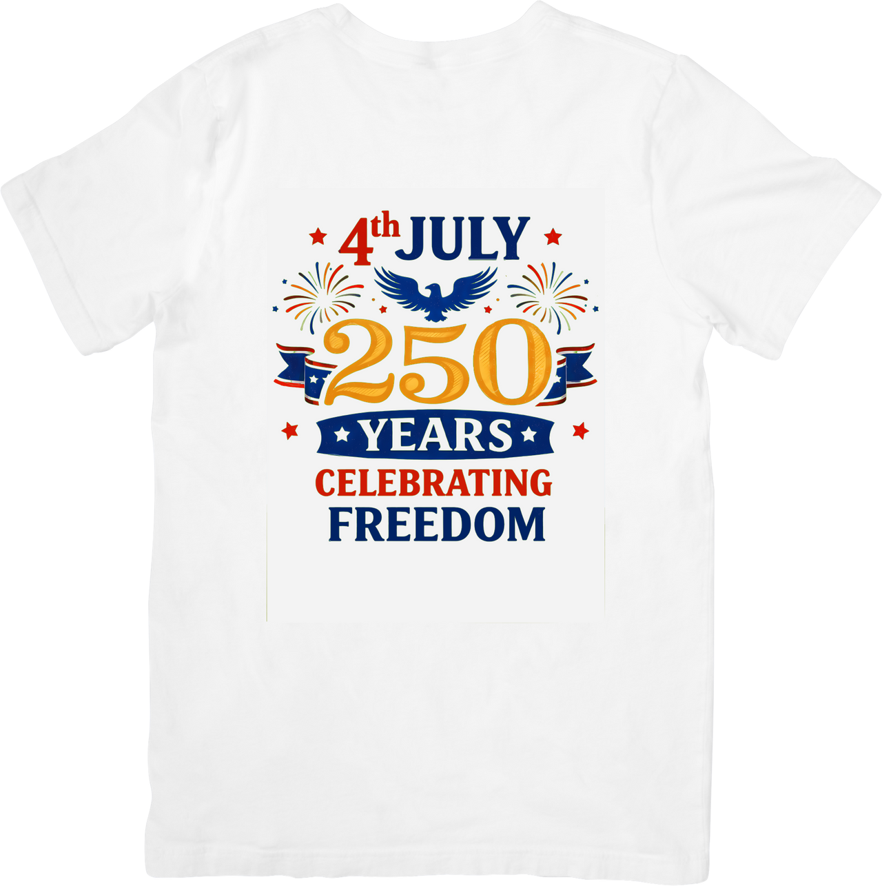 4th of July 250 Years Freedom T-Shirt | Bold Patriotic Eagle Banner Graphic Tee | USA Anniversary Gift