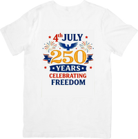 Thumbnail for 4th of July 250 Years Freedom T-Shirt | Bold Patriotic Eagle Banner Graphic Tee | USA Anniversary Gift