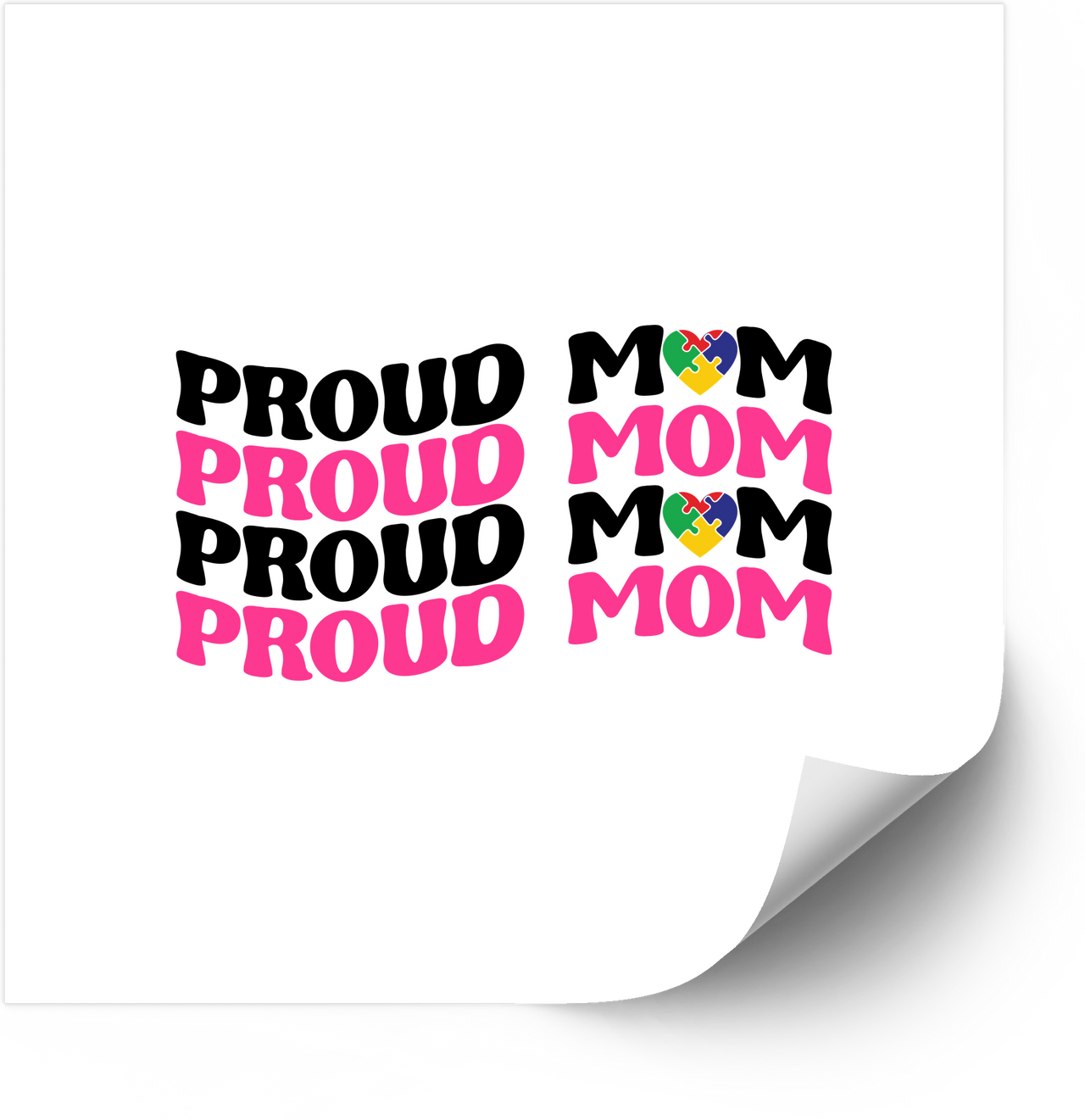 Proud Mom Autism Awareness Sticker | Bold Patriotic Colorful Autism Vinyl Decal | American Mom Pride