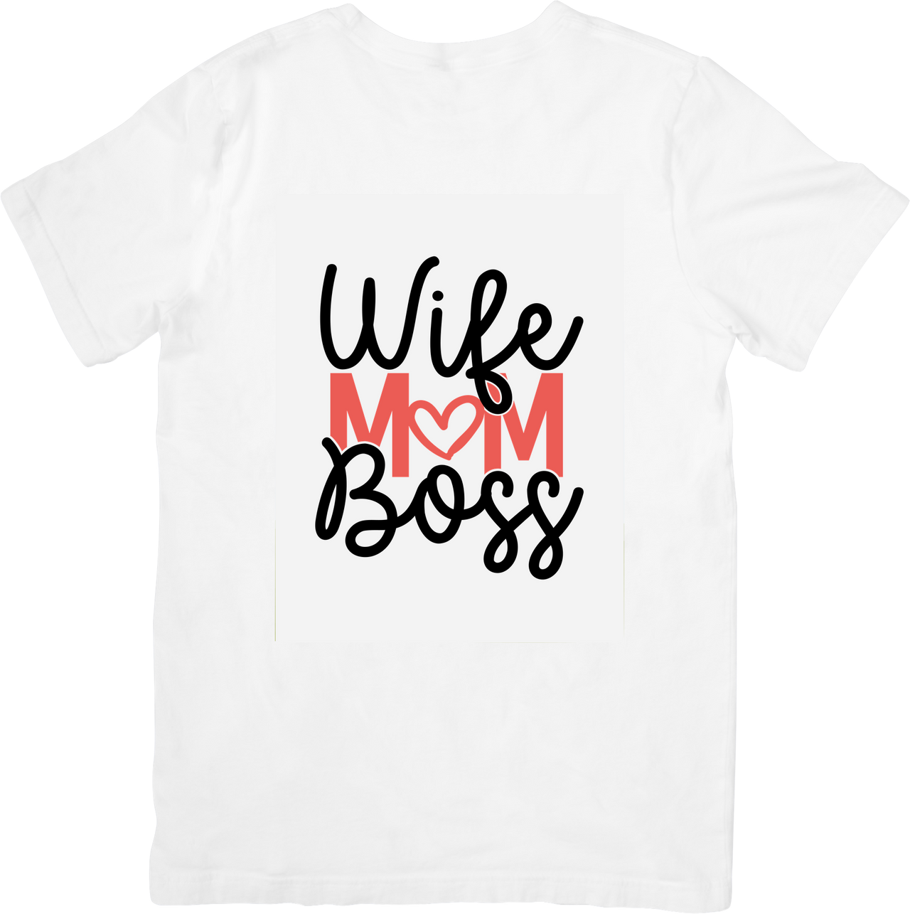 Wife Mom Boss T-Shirt | Bold Patriotic Empowering Script Graphic Tee | Mother's Day Gift