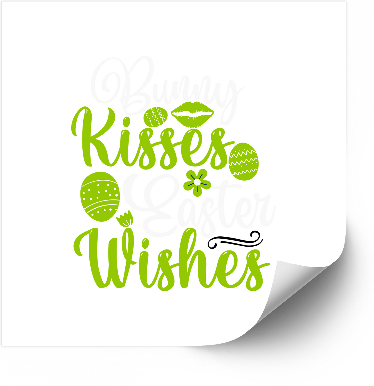 Bunny Kisses Easter Sticker | Bold Patriotic Cute Floral Easter Vinyl Decal | American Spring Decal