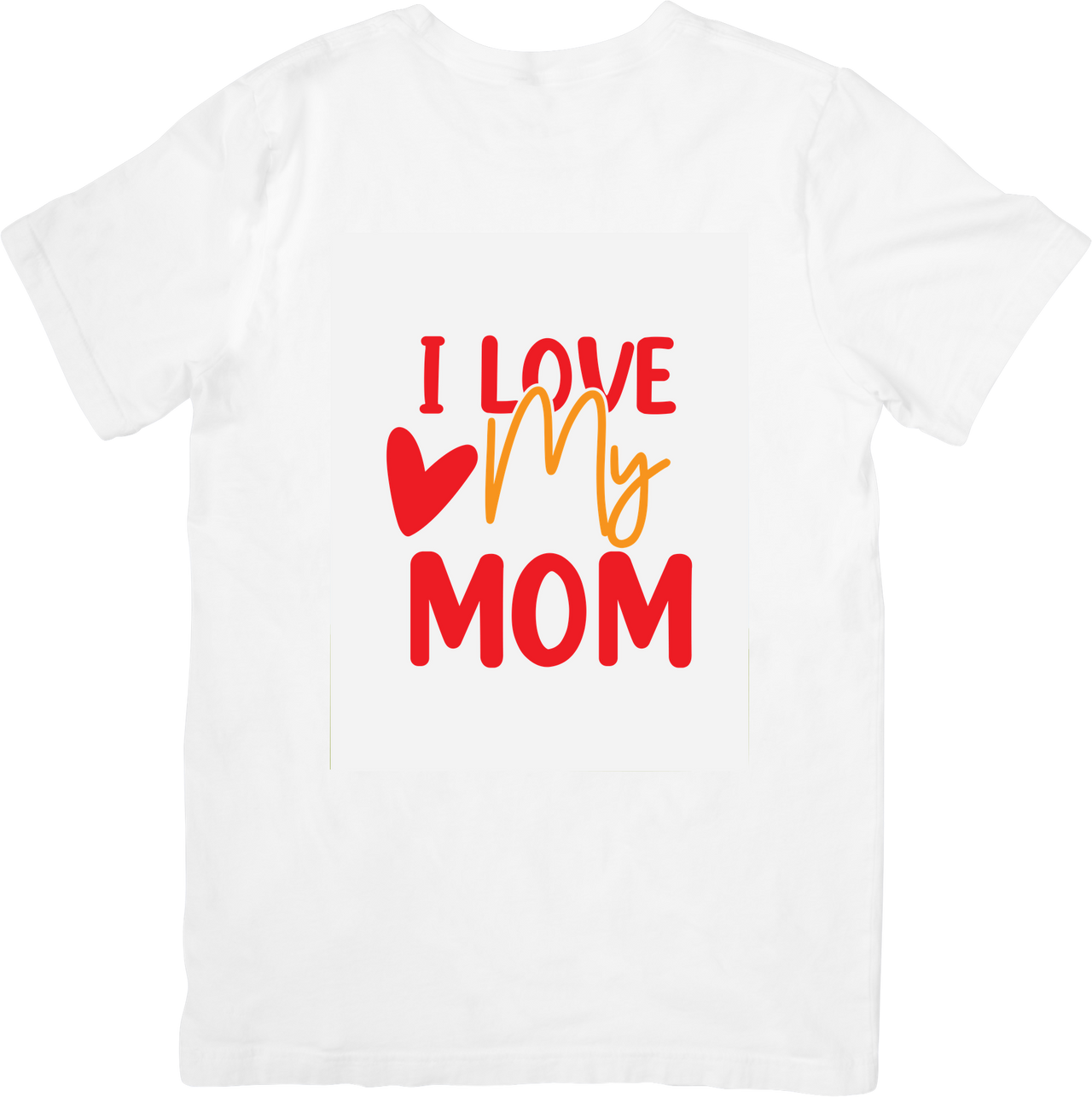 I Love My Mom T-Shirt | Cute Red Heart Mom Script Graphic Tee | Mother's Day Gift