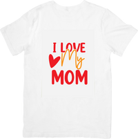 Thumbnail for I Love My Mom T-Shirt | Cute Red Heart Mom Script Graphic Tee | Mother's Day Gift