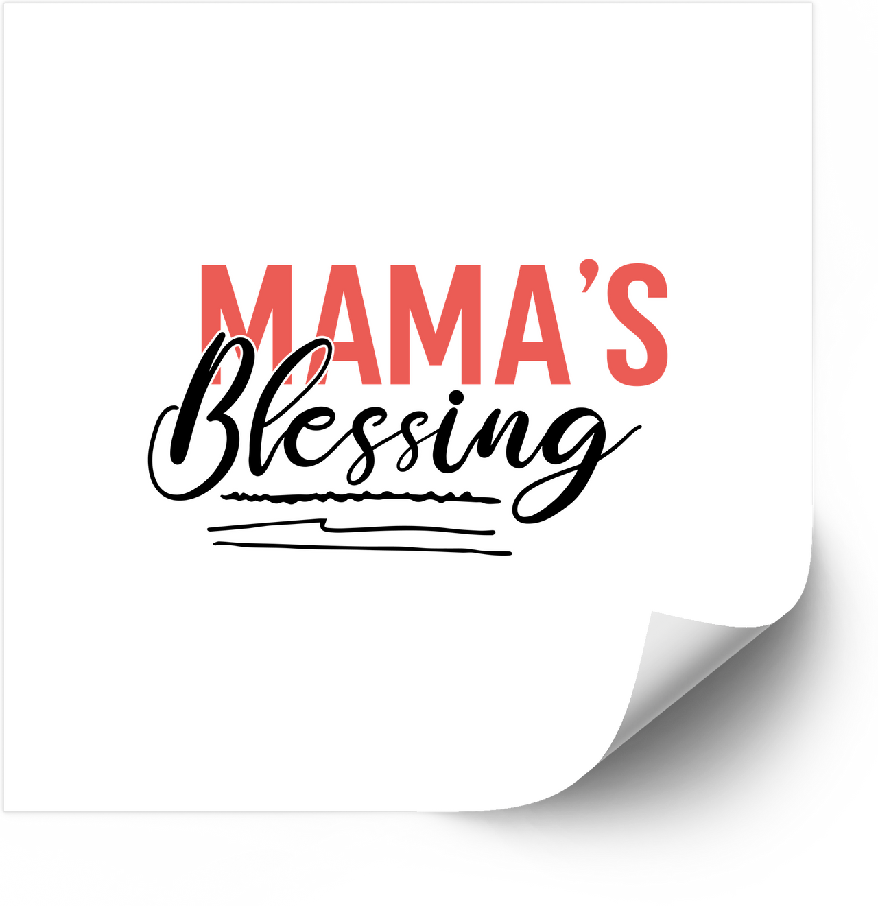 Mama's Blessing Sticker | Bold Patriotic Red Black Script Mom Vinyl Decal | American Mom Pride