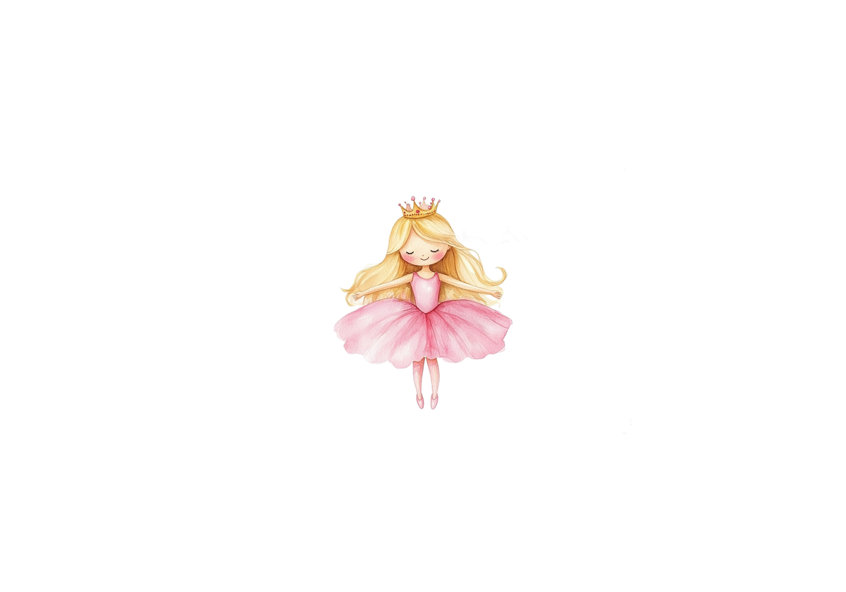 Little Ballerina Princess Throw Pillow | Watercolor Pink Tutu Girl Decorative Pillow | Nursery Gift
