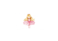 Thumbnail for Little Ballerina Princess Throw Pillow | Watercolor Pink Tutu Girl Decorative Pillow | Nursery Gift